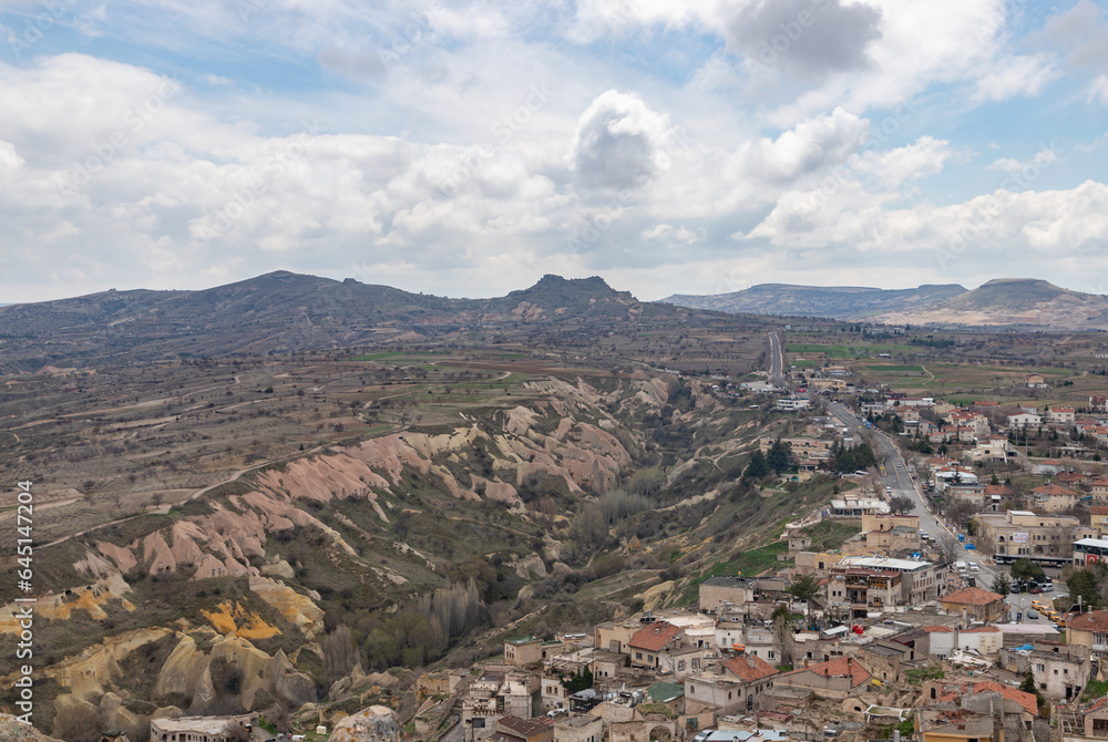Uchisar Town in Cappadocia and Pigeon Valley