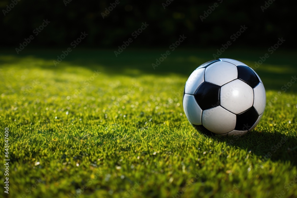 Fototapeta premium Soccer ball on a pitch