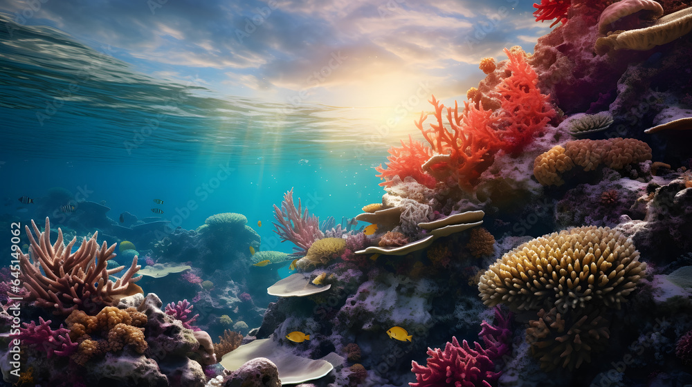 Obraz premium Explore the mesmerizing underwater world ai generated