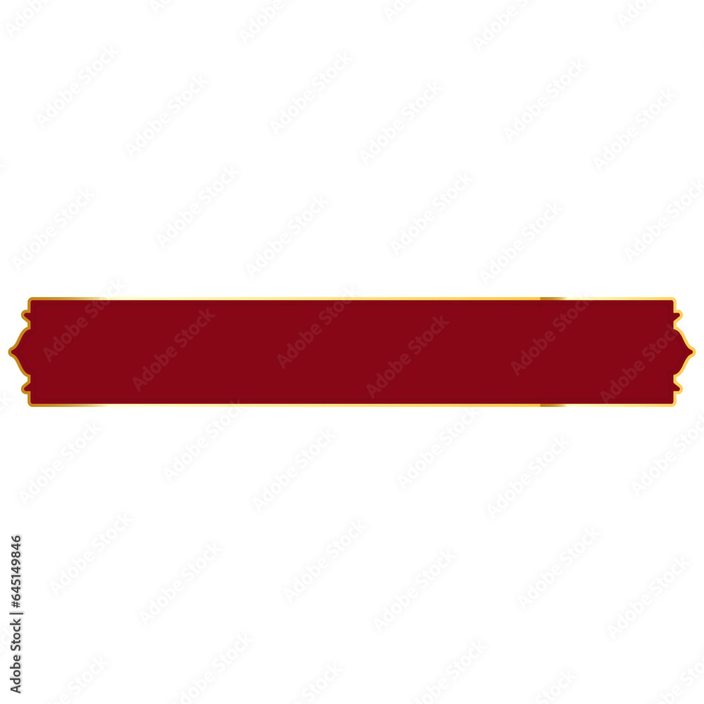Red and golden islamic banner shape text box