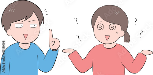 教えている男性と理解できていない女性