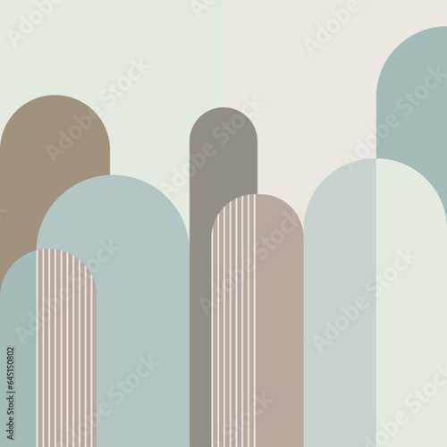 Boho aesthetic minimalist abstract art vector