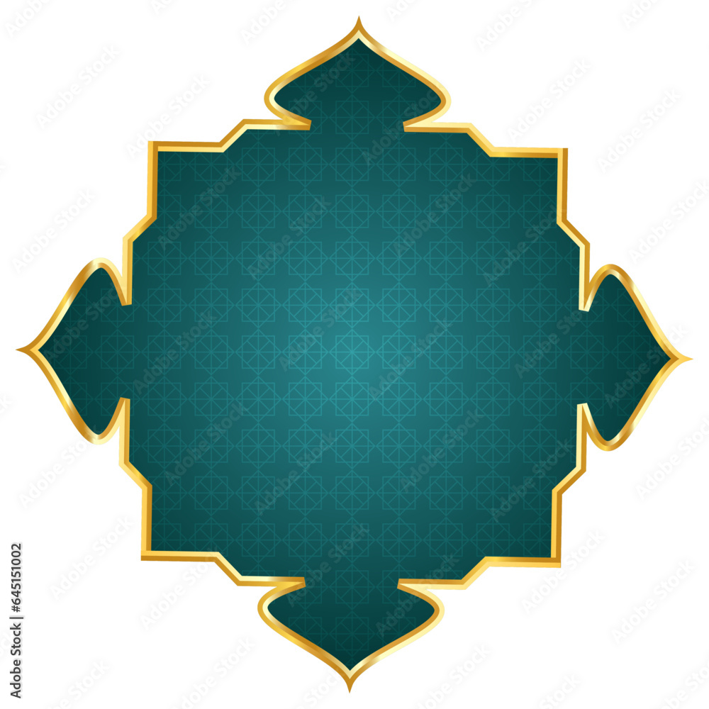 Islamic frame with gradient blue background and golden border Islamic frame with gradient blue background and golden border