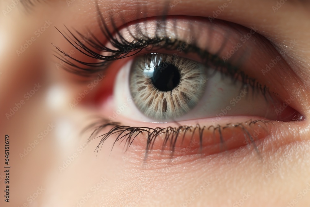 Naklejka premium Female eye with long eyelashes close up