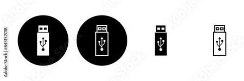 Usb icon set. Flash disk icon vector