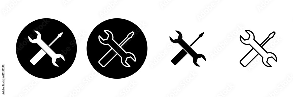 Repair tools icon set. tool icon vector. setting icon vector. Wrench and screwdriver. support, Service Repair tools icon set. tool icon vector. setting icon vector. Wrench and screwdriver. support, Service