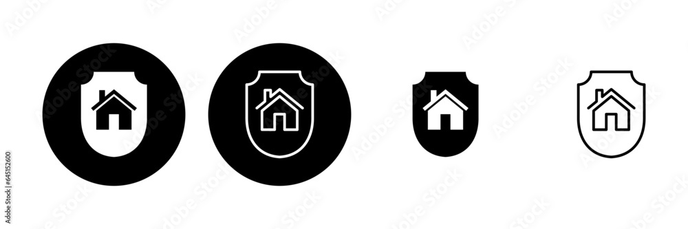 Home insurance icon set. home protection icon Home insurance icon set. home protection icon