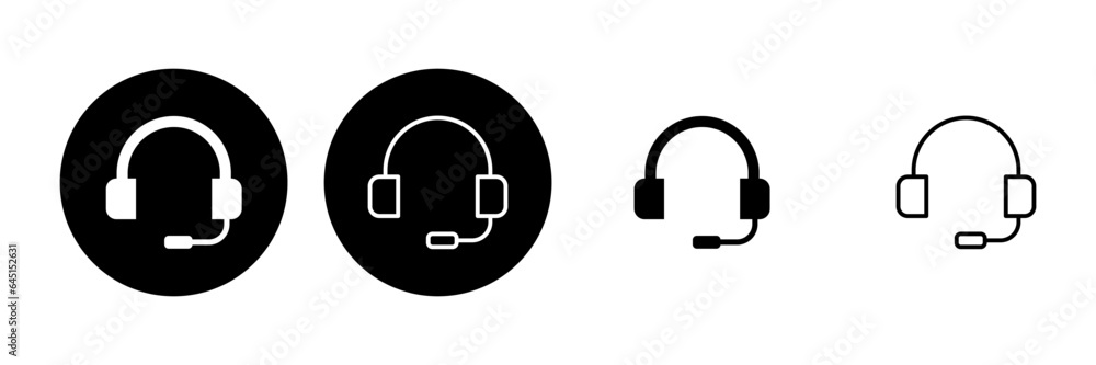 Headphone icon set. Headvector icon symbols Headphone icon set. Headvector icon symbols