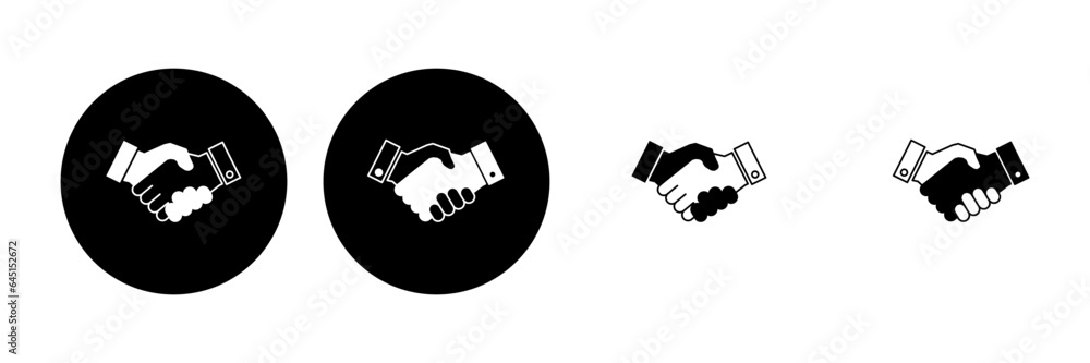 Handshake icon set. business handshake. contact agreement Handshake icon set. business handshake. contact agreement