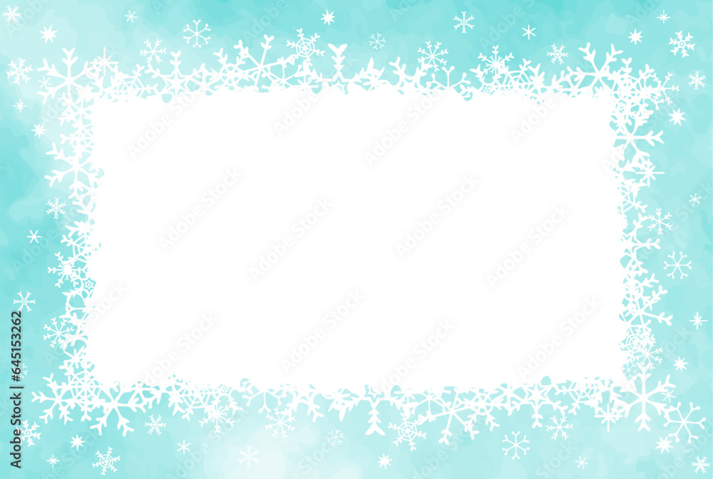 淡く綺麗な雪の結晶の背景イラスト
