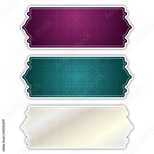 Set of decorative luxury golden arabic islamic banner title frame transparent background gold text box clipart