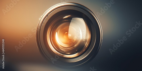 Close up of a camera lens photo