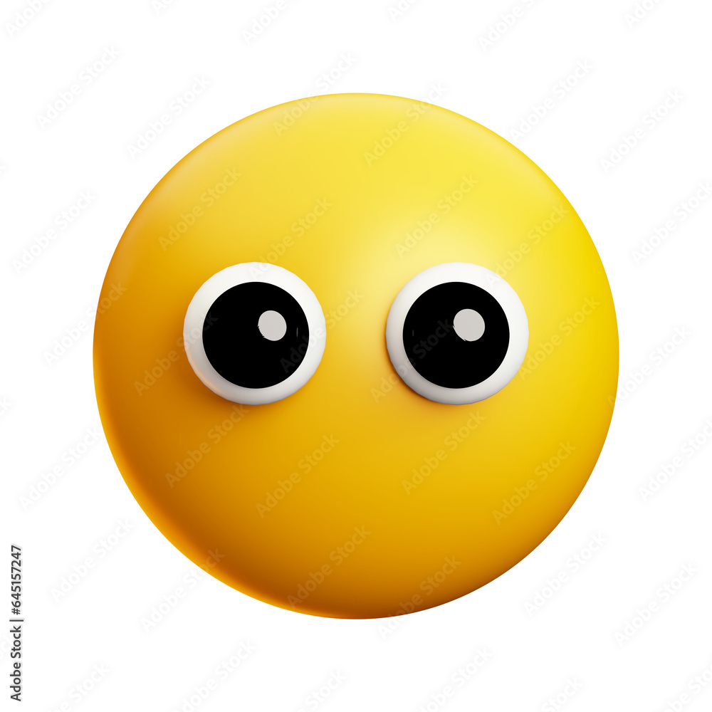 No expression face emoji, 3d style emoticon