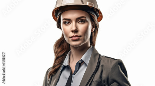 portrait of a woman wearing a helmet