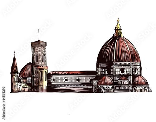 Santa Maria del Fiore, , watercolor illustration