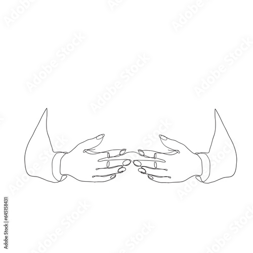 continuous line drawing person with hug gesture illustration vector