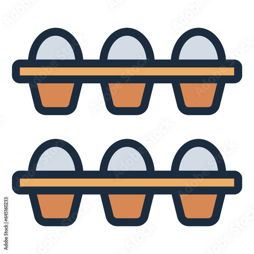 Egg Grocery Food filled line icon