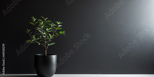 Flowers in pots on a dark background