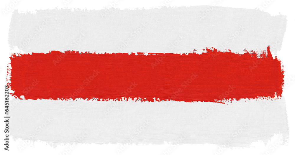Flag of the Belarusian democratic opposition. White-red-white paint brush stroke texture isolated on transparent background Flag of the Belarusian democratic opposition. White-red-white paint brush stroke texture isolated on transparent background