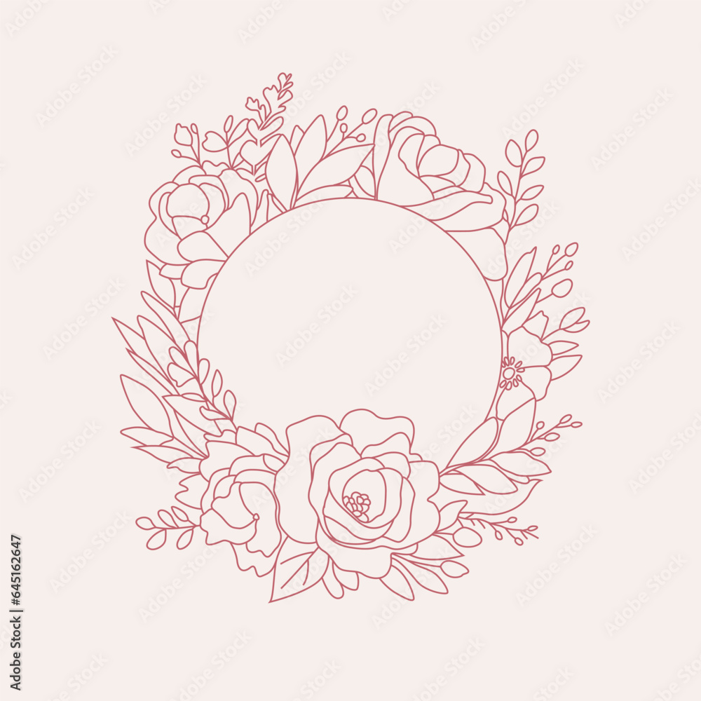 Floral Vector Frame - Intricate Blooms Surrounding Elegance and Creativity