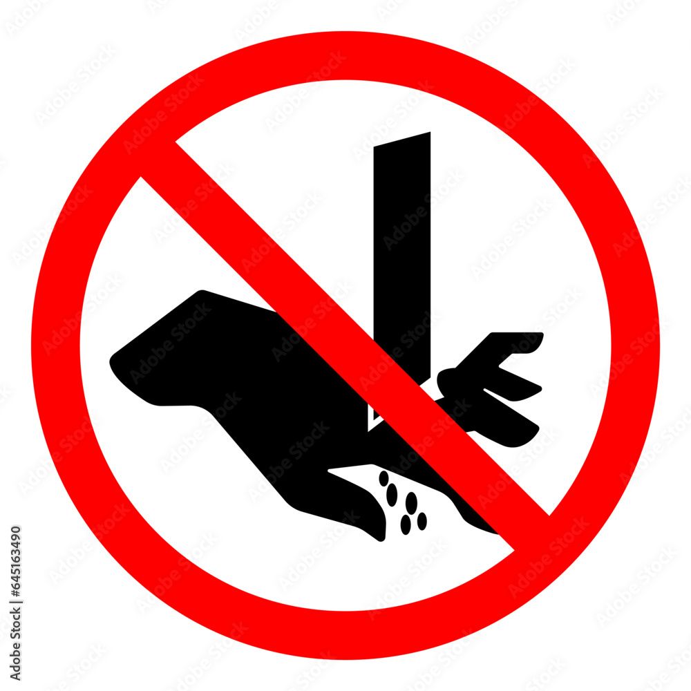 Injury Hazard Cutting of Fingers Straight Blade Symbol Sign, Vector Illustration, Isolate On White Background Label .EPS10 Injury Hazard Cutting of Fingers Straight Blade Symbol Sign, Vector Illustration, Isolate On White Background Label .EPS10