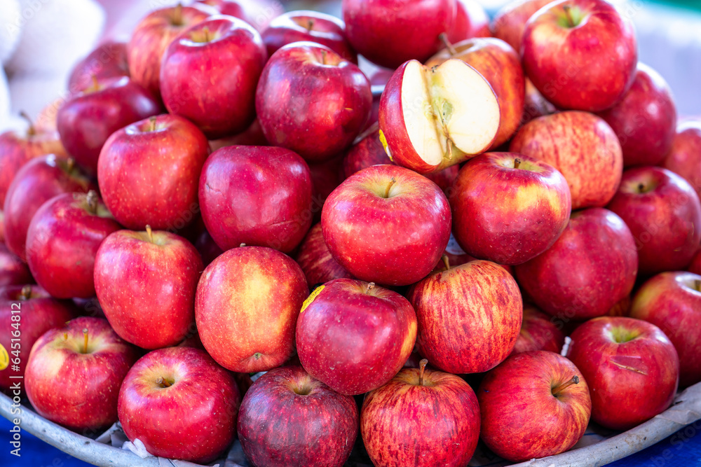 Apples for sale at the market, nutritious fruits good for human health Apples for sale at the market, nutritious fruits good for human health