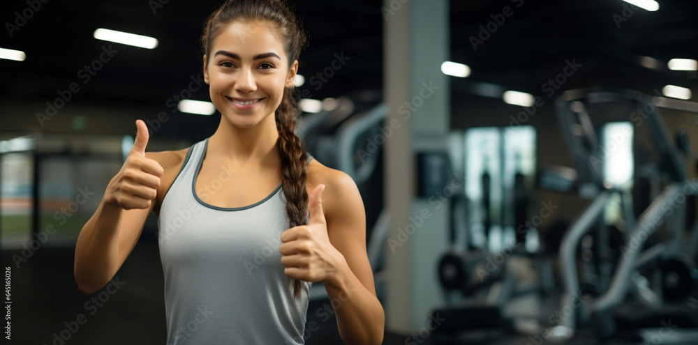 Fototapeta premium Fitness young workout sport women active exercising beauty female training athletic fit person gym