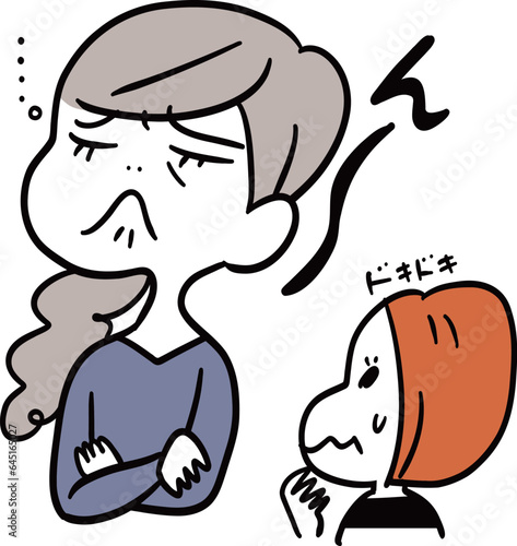 ん〜と悩む女性とドキドキする女性