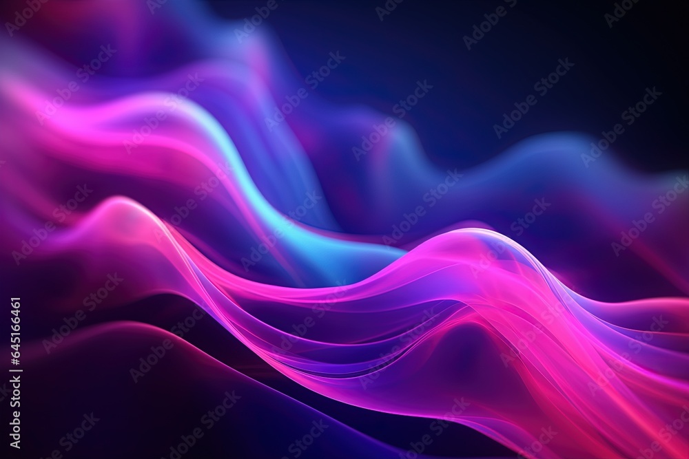 Fototapeta premium abstract futuristic background with gold PINK blue glowing neon moving high speed wave lines and bokeh lights. Data transfer concept Fantastic wallpaper