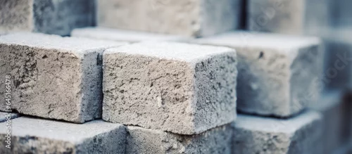 Panel kuchenny z motywem A stack of concrete blocks for industrial and home design purposes, representing business technology, building, and exterior textures.