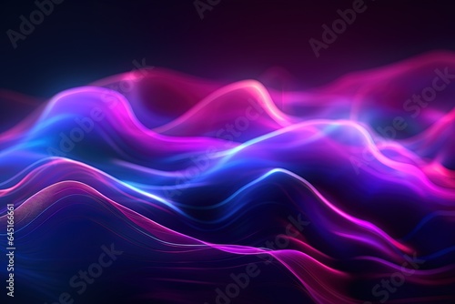 abstract futuristic background with gold PINK blue glowing neon moving high speed wave lines and bokeh lights. Data transfer concept Fantastic wallpaper © ChickyKai
