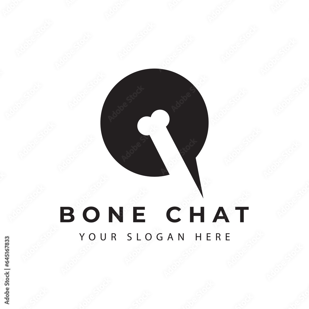 bone logo with chat consulting health vector icon symbol design bone logo with chat consulting health vector icon symbol design