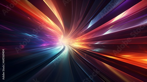 Bright tunnel with multi-colored stripes 