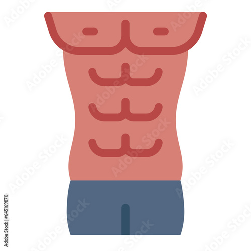 Six Pack Body Muscle flat icon