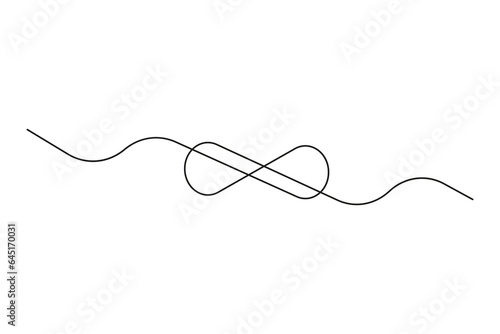 Infinity symbol drawn by one line. Vector illustration. EPS 10.