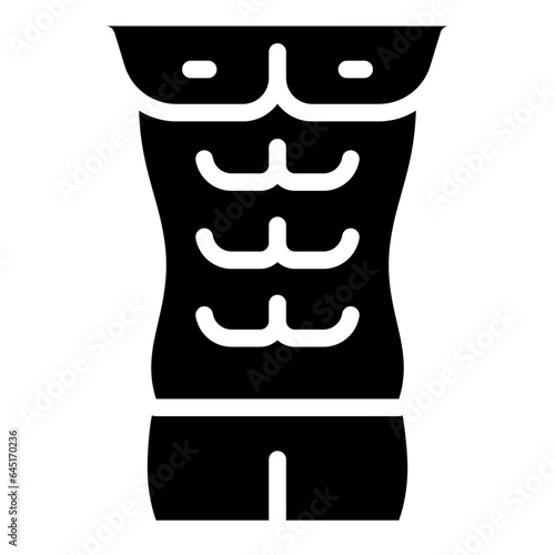 Six Pack Body Muscle solid glyph icon