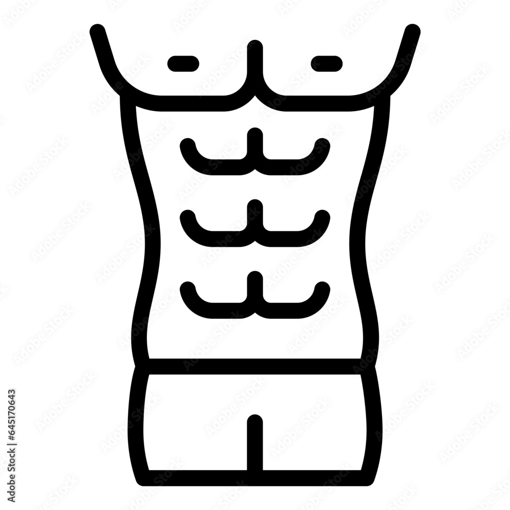 Six Pack Body Muscle outline icon Six Pack Body Muscle outline icon