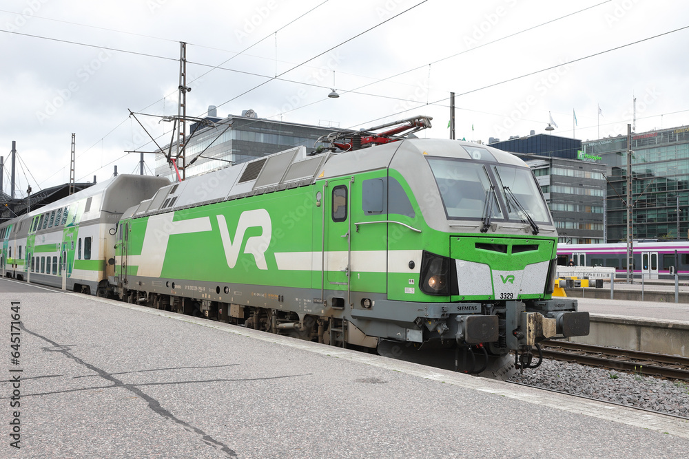 Helsinki Finland September 5 2023 One Vr Ic Train Stationary At