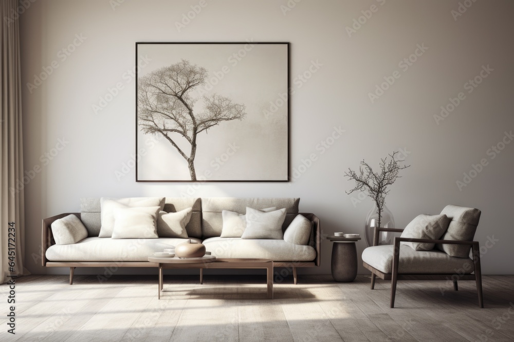 Nordic designed interior of a living room in a cozy modern house Nordic designed interior of a living room in a cozy modern house