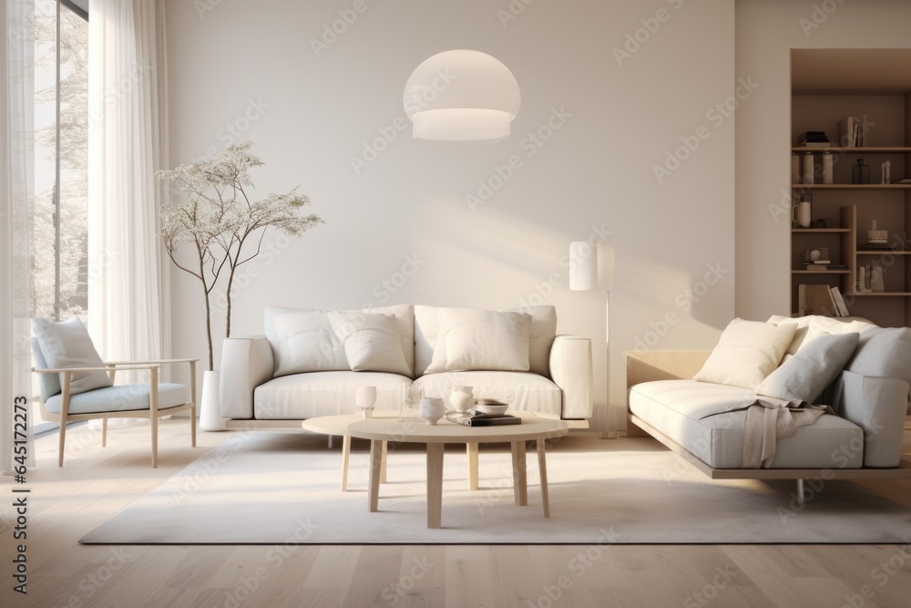 Cozy living room in a modern nordic designed home with plenty of natural light Cozy living room in a modern nordic designed home with plenty of natural light