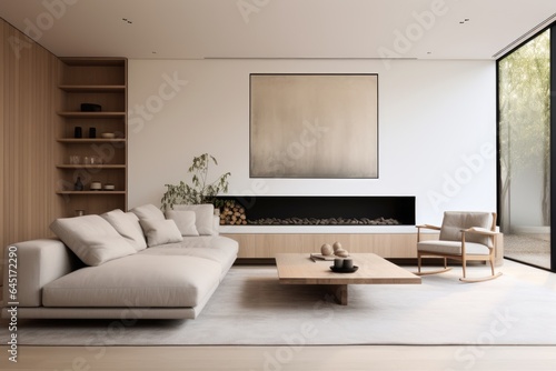 Nordic designed interior of a living room in a cozy modern house © Baba Images