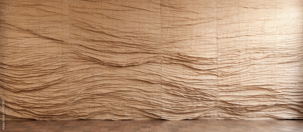 Obraz premium Hemp husk fiber used for wall decoration in interior design.
