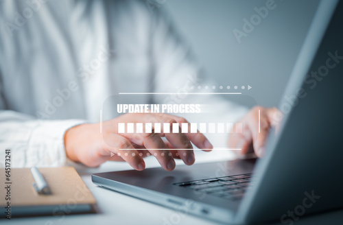 Foto Update software system with loading progress information