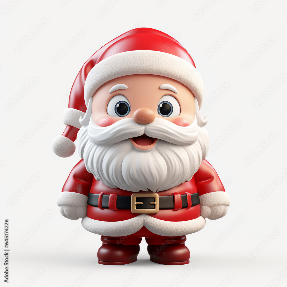 3D Santa Clause. Santa clause Smile, Santa Clause Christmas on white Isolated Background, Generative AI 3D Santa Clause. Santa clause Smile, Santa Clause Christmas on white Isolated Background, Generative AI