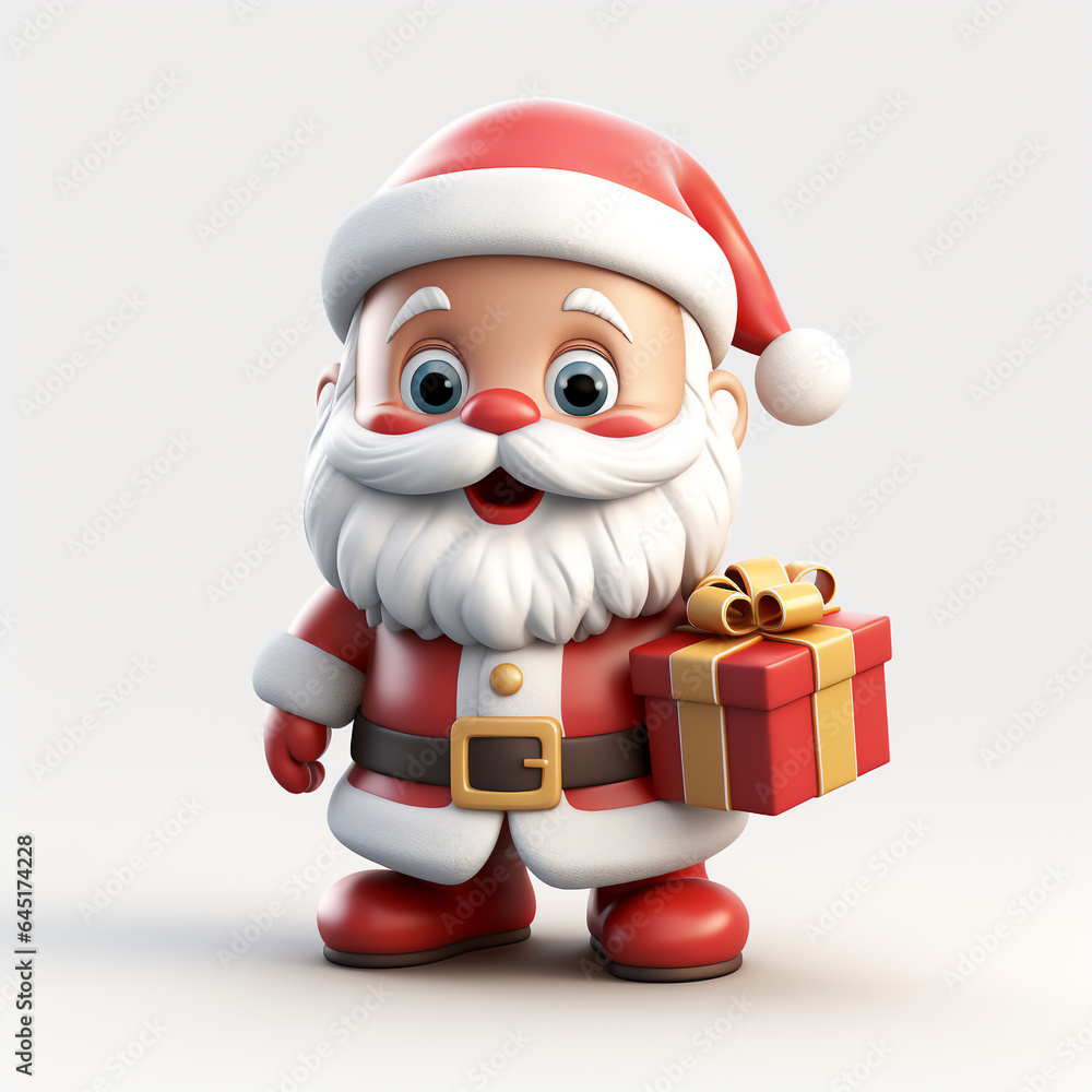 3D Santa Clause. Santa clause Smile, Santa Clause Christmas on white Isolated Background, Generative AI 3D Santa Clause. Santa clause Smile, Santa Clause Christmas on white Isolated Background, Generative AI