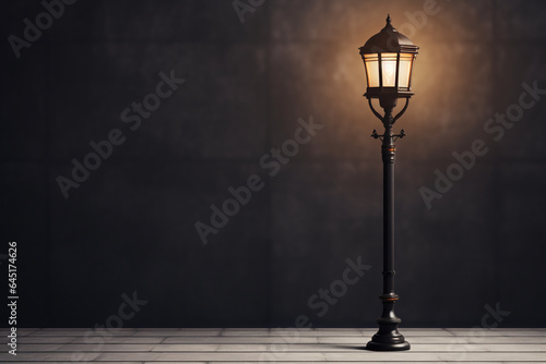 Lamppost in the fog on a foggy day.