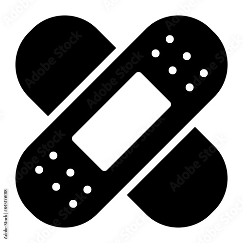 Bandage or Band Aid solid glyph icon