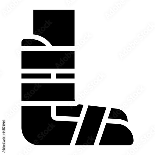 Splint for fracture injury solid glyph icon
