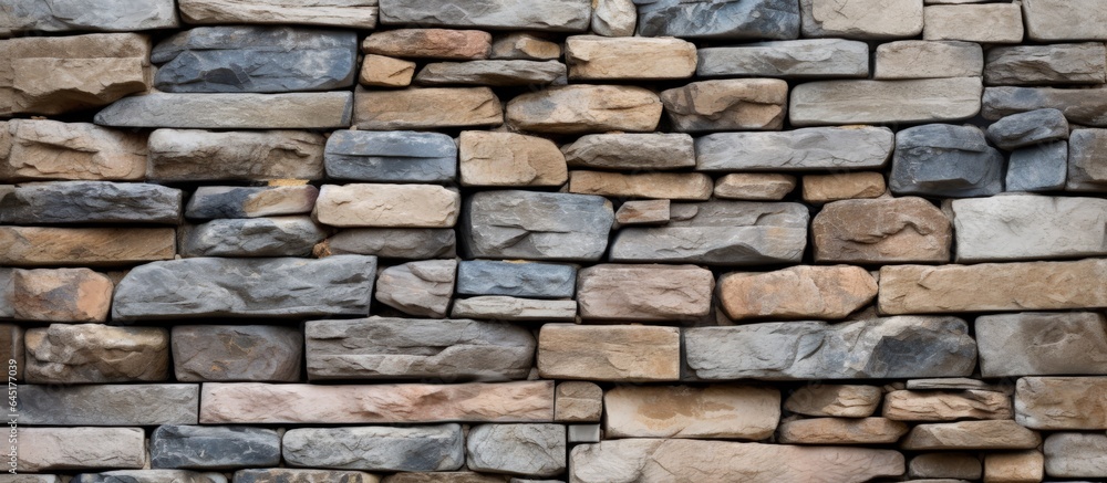 Stone wall section, as backdrop or surface.