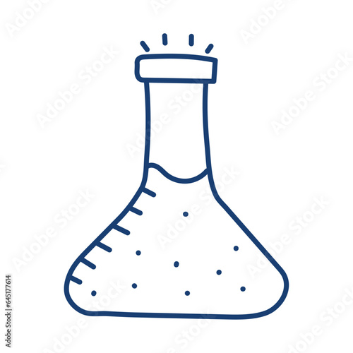 chemistry flask school doodle icon